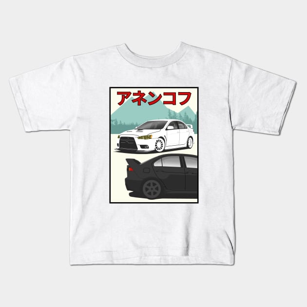 Mitsubishi Lancer Evolution 10 Kids T-Shirt by Rebellion Store